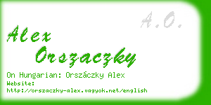 alex orszaczky business card