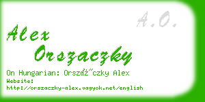 alex orszaczky business card